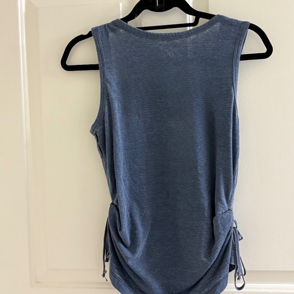 Time and Tru Blue Side-Ruched Tank Top | Women’s Small - Picture 2 of 3
